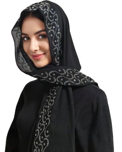 أيوكا حجاب نسائي بلون عادي مع درياية ساخنة | شال من مخمل أولان منقص للهواء | مناسب للشرق الأوسط وماليزيا