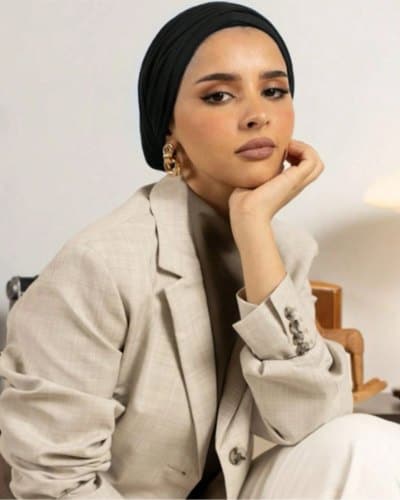 أيوكا (Ayuka) رأسية نسائية رمضان جديدة | رأسية من الصوف بتصميم عربي تقليدي رجعي بلون بسيط | رأسية مقاس قابل للتعديل بتمساح مرن