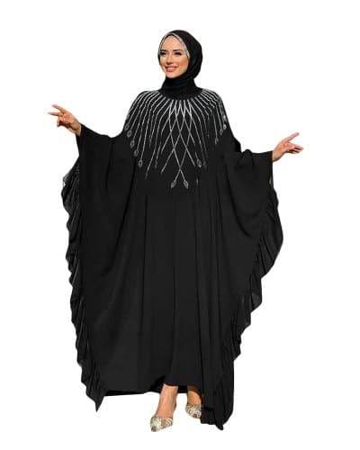 ملابس نسائية عبر الحدود للشرق الأوسط  جديد رمضان  فستان صيفي دبي رخامي مع أحجار مرصعة بأسلوب عصري