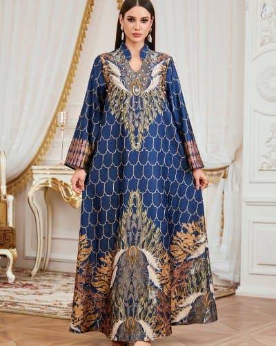 جلابية نسائية دبي رمضان - فستان طويل عربي بأسلوب الشرق الأوسط